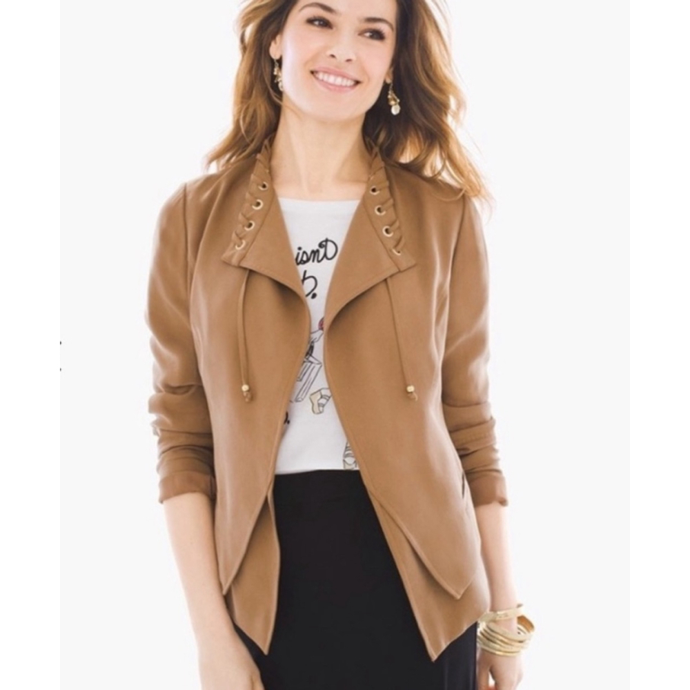 Chico's butterscotch grommet lightweight jacket size S